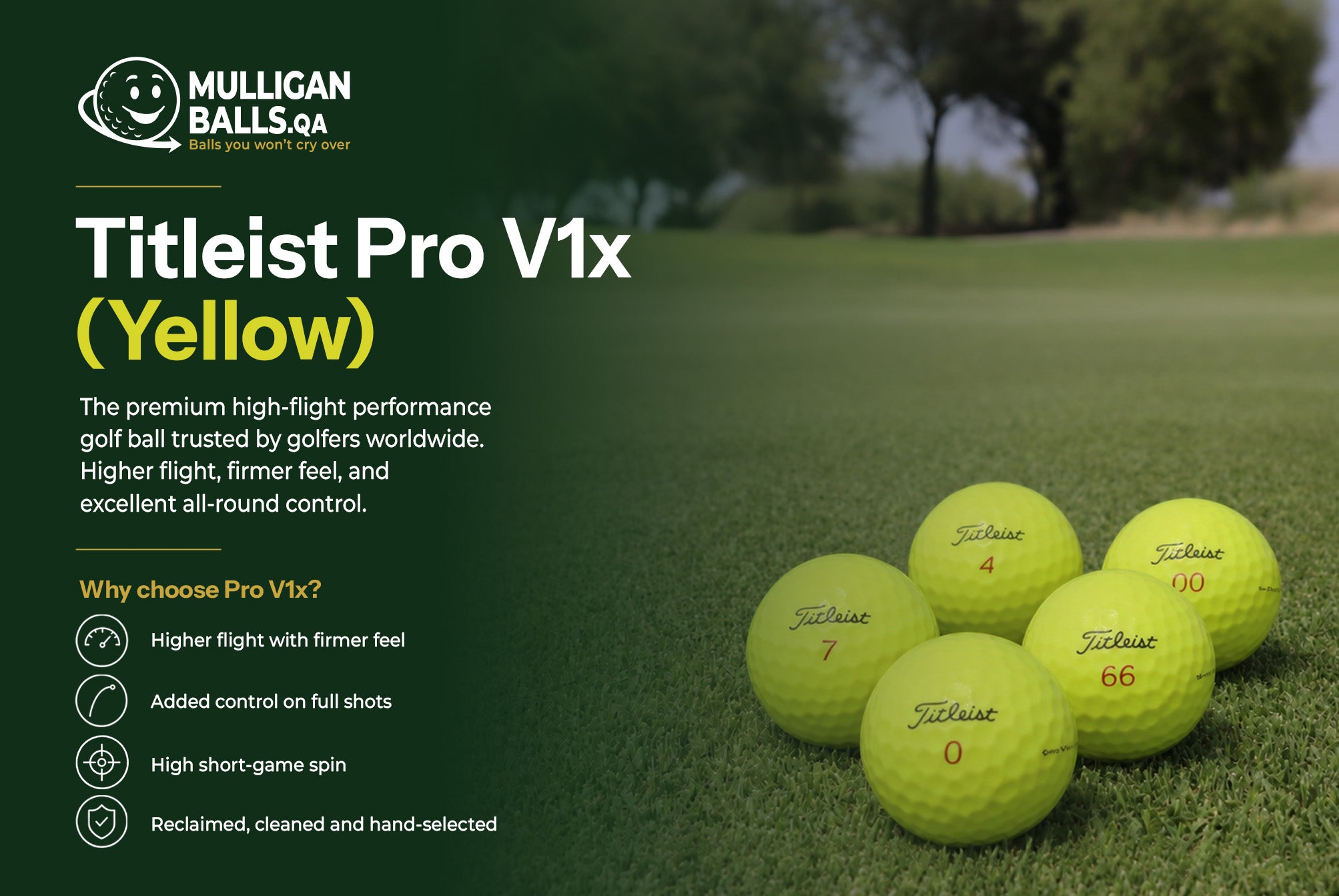 Reclaimed Titleist Pro V1x (Yellow)